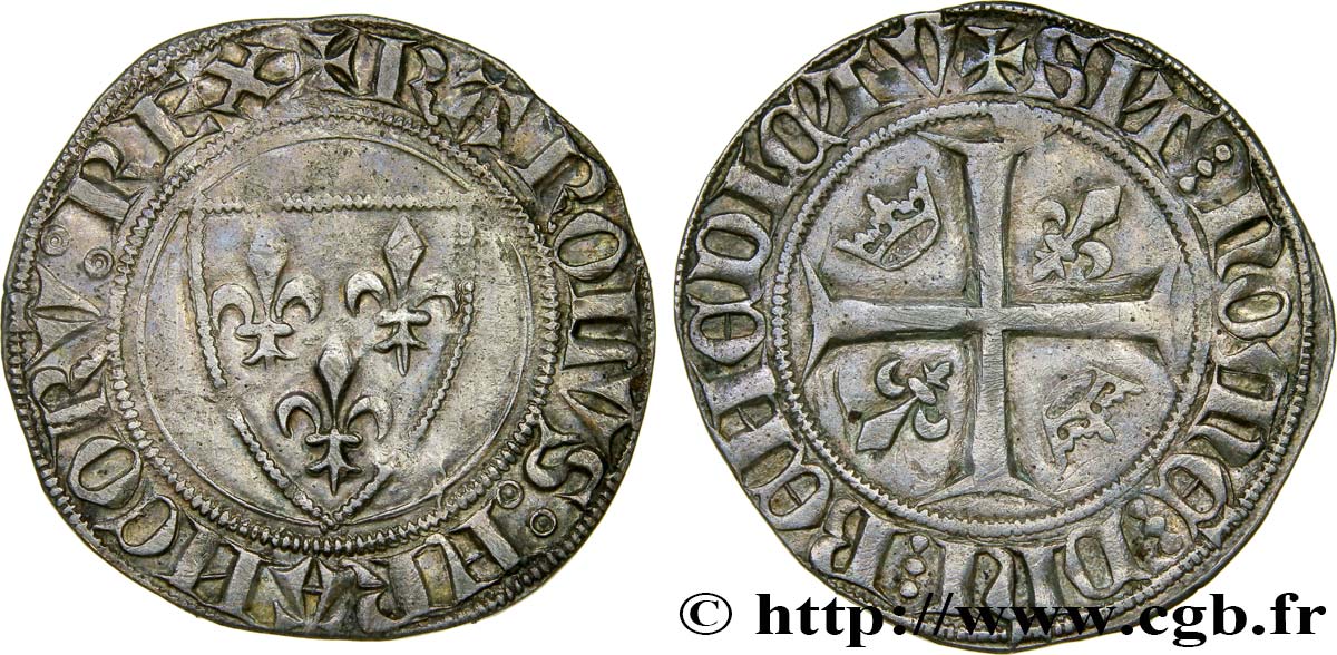 CHARLES VI LE FOU OU LE BIEN AIMÉ Blanc dit  guénar  n.d. s.l. TTB