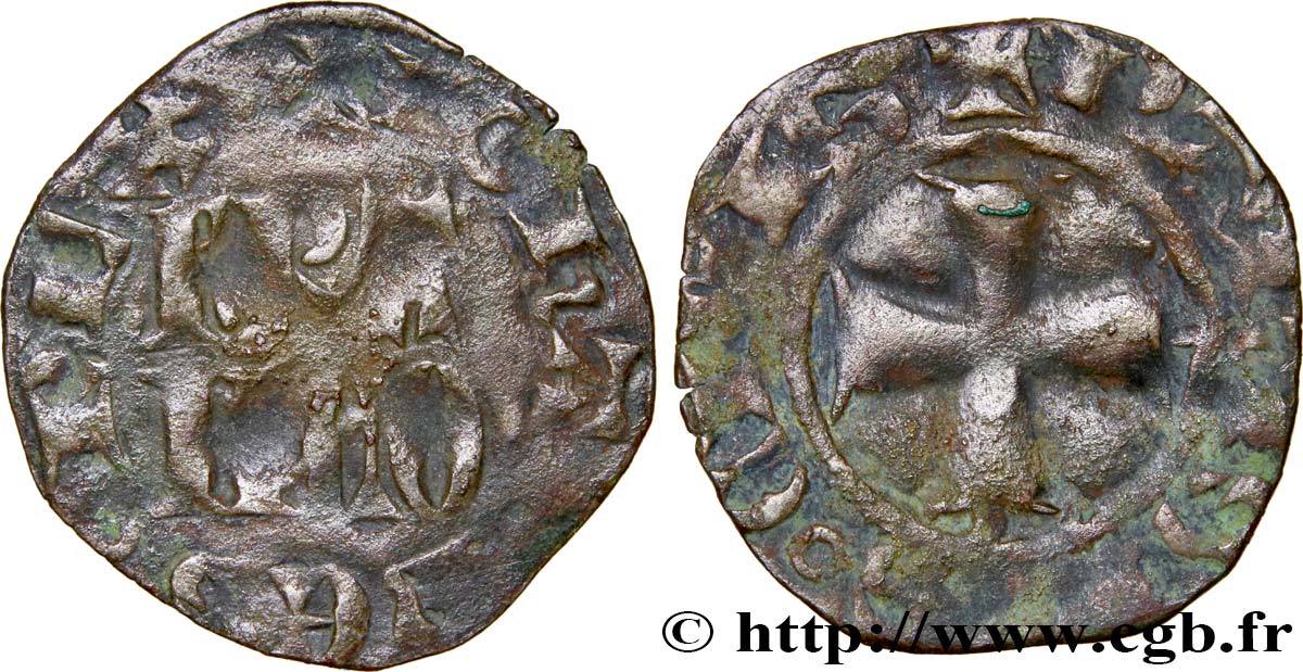 JUAN II &nbsp;THE GOOD&nbsp; Denier parisis, 1er type n.d. s.l. RC+