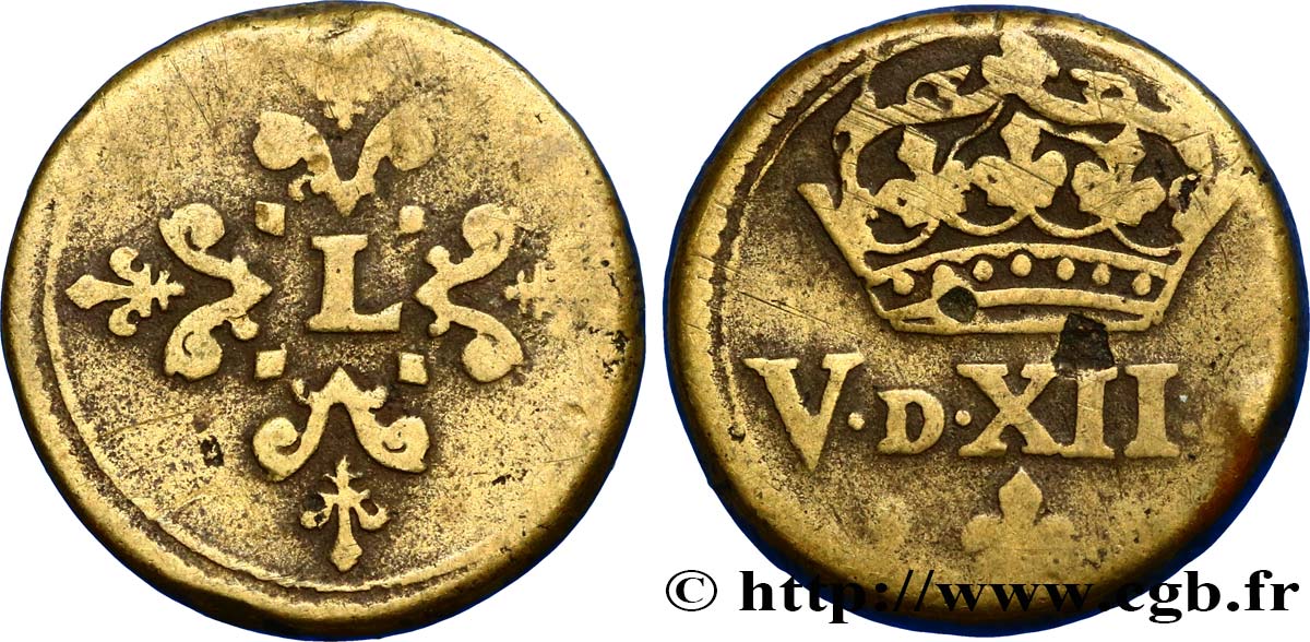 LOUIS XIII  Poids monétaire pour le demi-franc de forme circulaire n.d.  MB