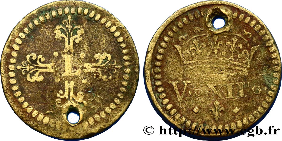 LOUIS XIII  Poids monétaire pour le demi-franc de forme circulaire n.d.  VF