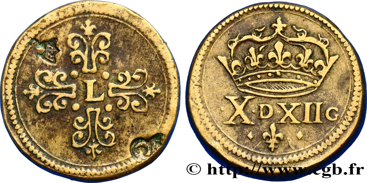 LOUIS XIII  Poids monétaire pour le franc de forme circulaire n.d.  SS
