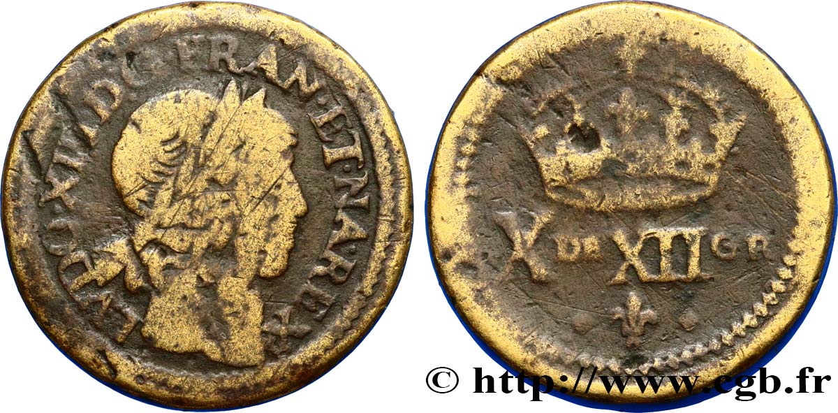 LOUIS XIII  Poids monétaire pour le double louis d’or de forme circulaire n.d.  MB