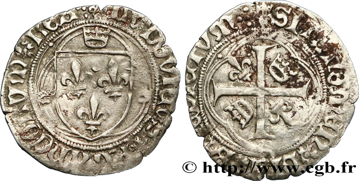 LOUIS XII LE PÈRE DU PEUPLE Douzain ou grand blanc à la couronne n.d. Saint-André de Villeneuve-lès-Avignon TB+