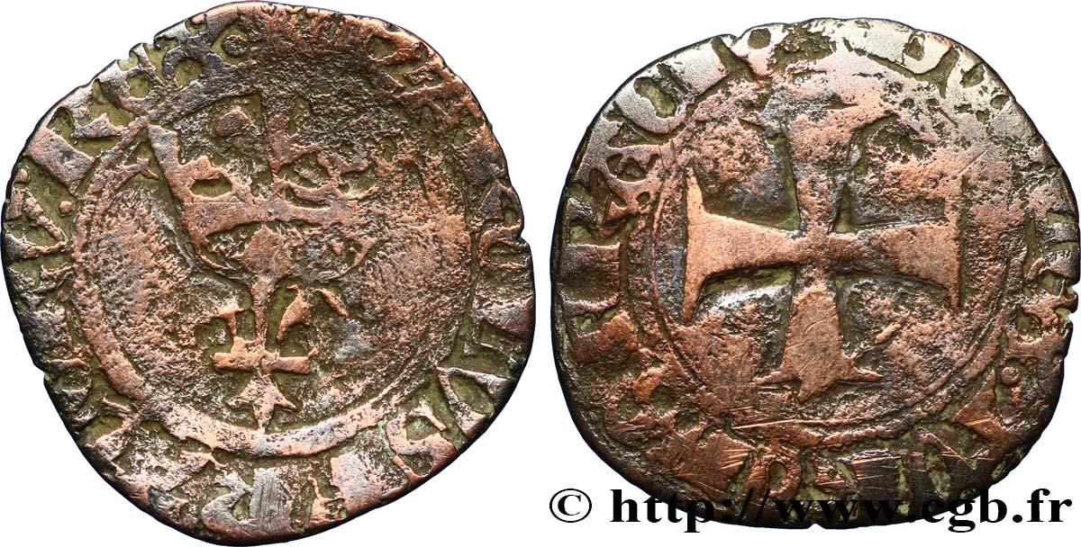 CHARLES VI LE FOU OU LE BIEN AIMÉ Double tournois dit  niquet  n.d. s.l. B