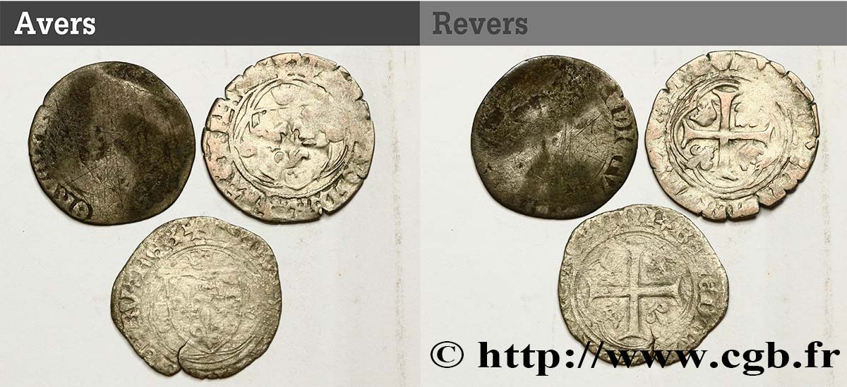 LOTS Lot de 3 monnaies royales en billon n.d. s.l. VG