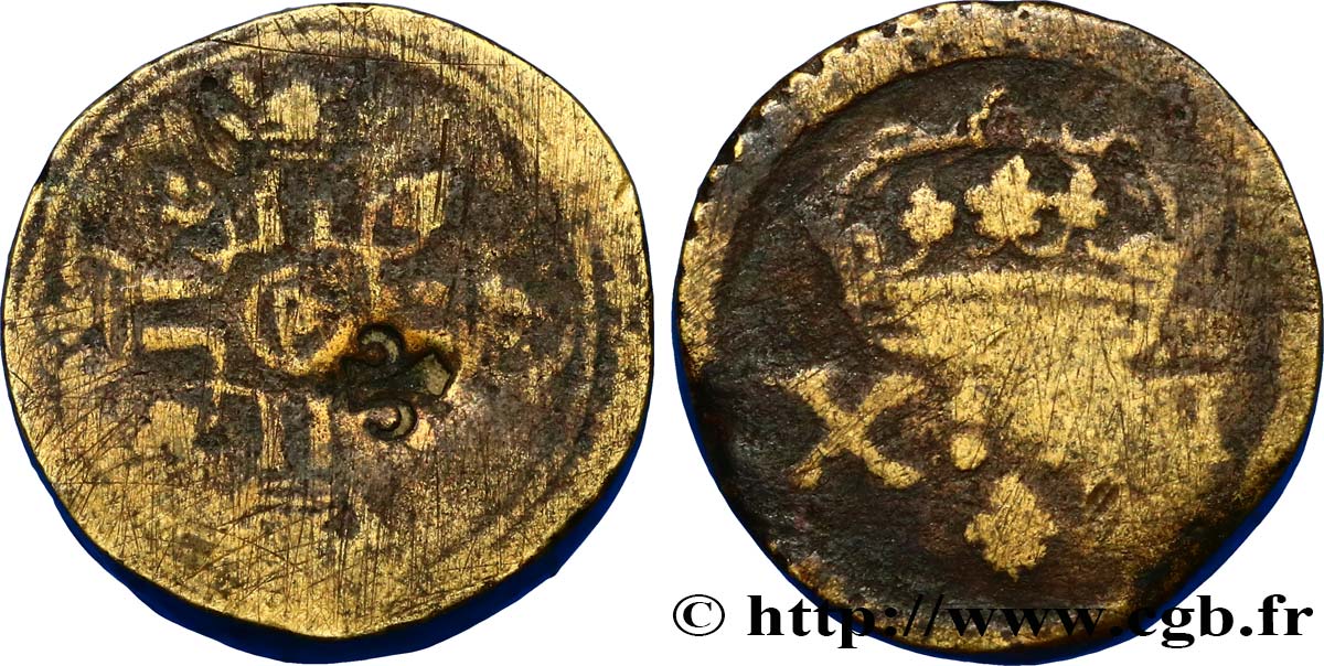 LOUIS XIII AND LOUIS XIV - COIN WEIGHT Poids monétaire pour le double louis d’or aux huit L n.d.  VG