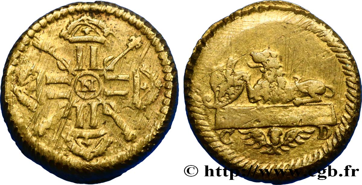 LOUIS XIV  THE SUN KING  Poids monétaire pour le double louis d’or aux insignes n.d. s.l. MBC