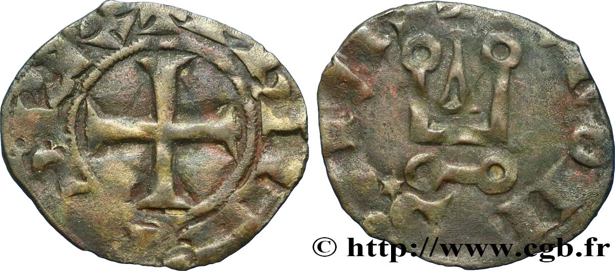 PHILIPPE VI DE VALOIS Denier tournois n.d.  TB