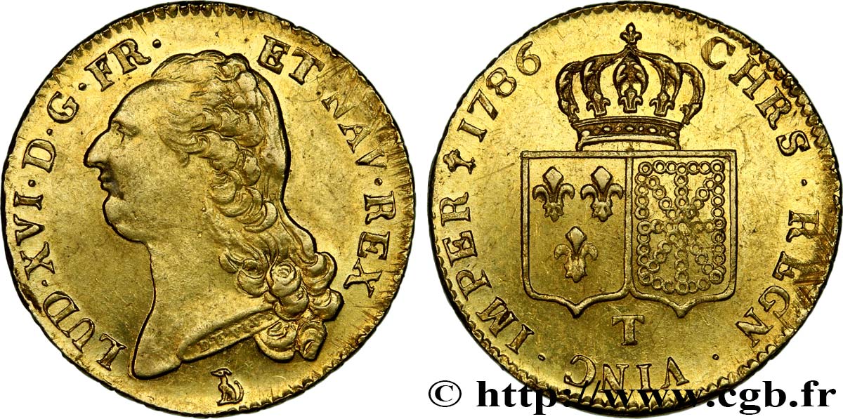 LOUIS XVI Double louis d’or dit  aux écus accolés  1786 Nantes SUP