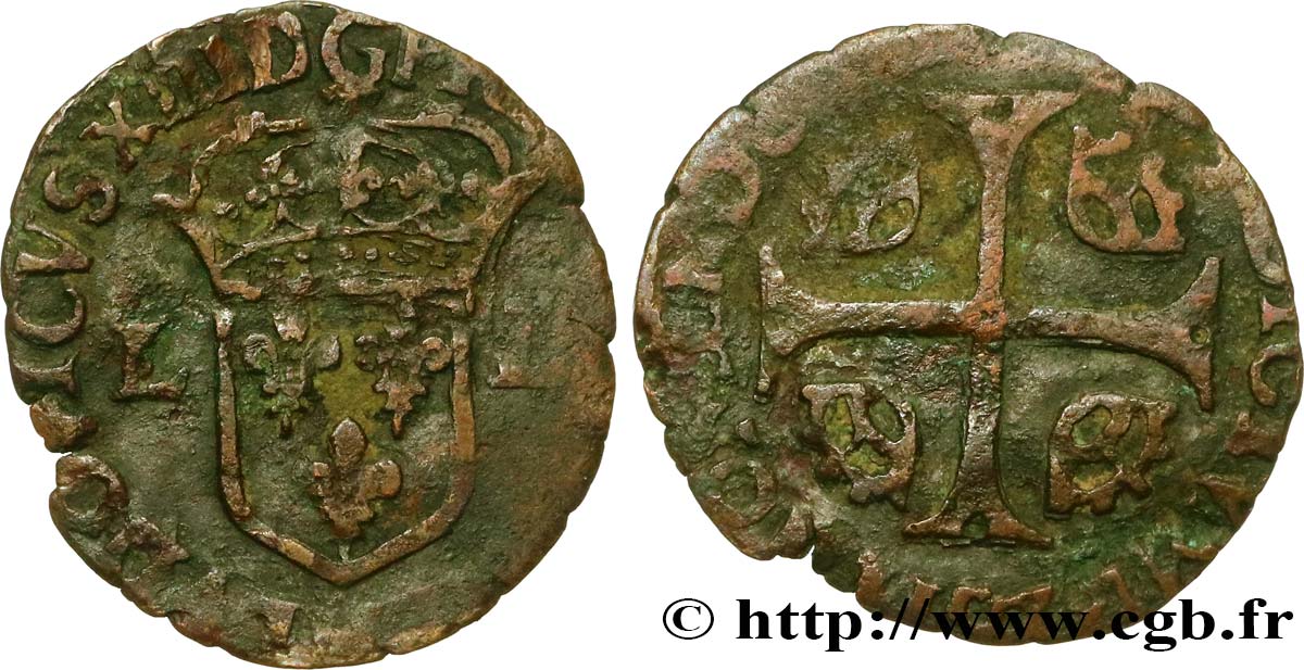 LOUIS XIII LE JUSTE Douzain, à la croix cantonnée de quatre couronnes (émission protestante) n.d. s.l. B+