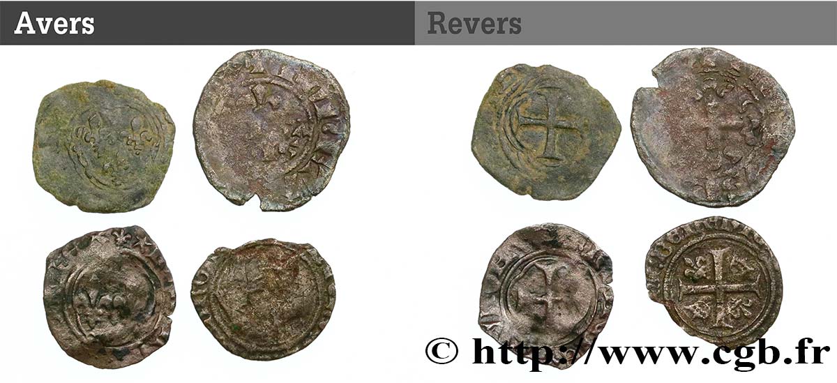 LOTS Lot de 4 monnaies royales  n.d. s.l. F