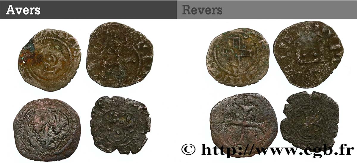 LOTS Lot de 4 monnaies royales  n.d. s.l. F