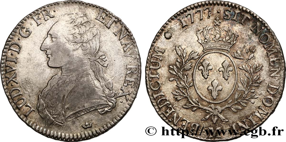 LOUIS XVI Écu aux branches d olivier 1777 Toulouse SS