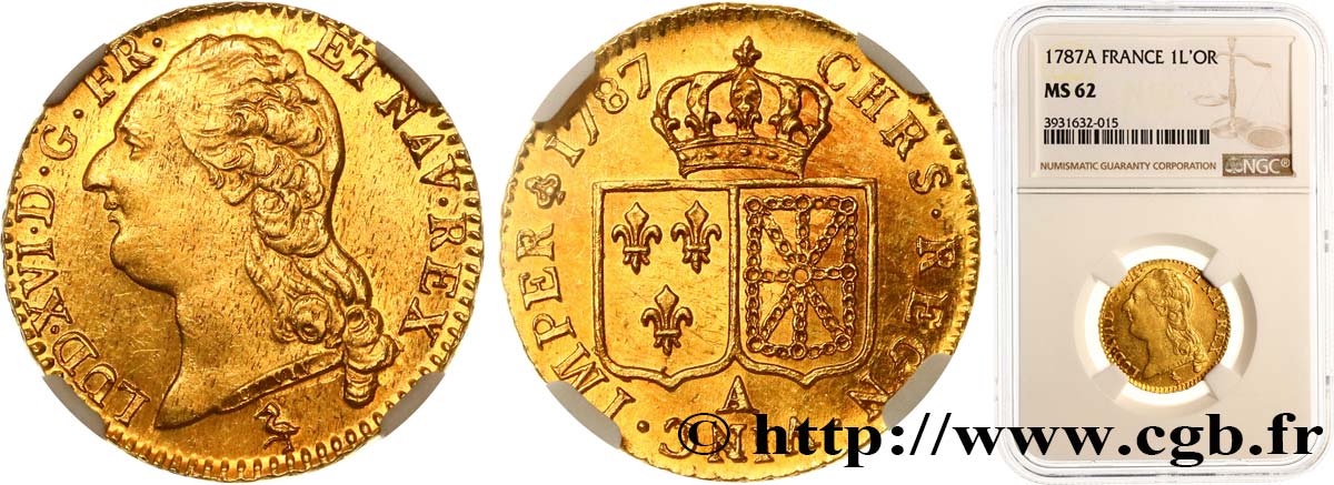 LOUIS XVI Louis d or aux écus accolés 1787 Paris EBC62