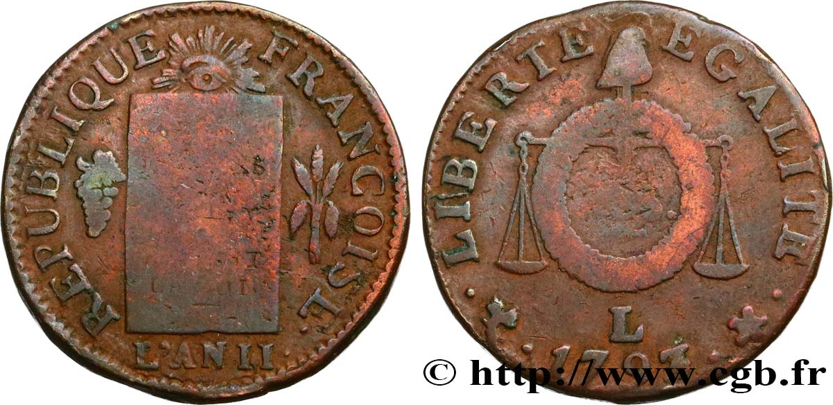 THE CONVENTION 1 sol dit &nbsp;à la table de loi&nbsp; 1793 Bayonne VF