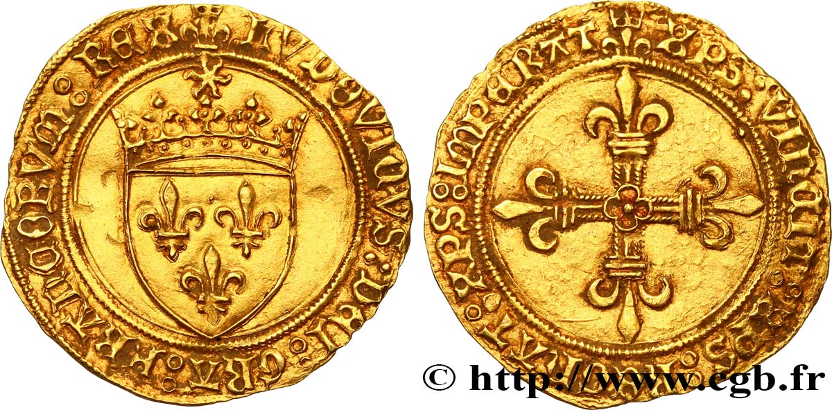LOUIS XII  Écu d or au soleil 25/04/1498 Montpellier q.SPL/BB