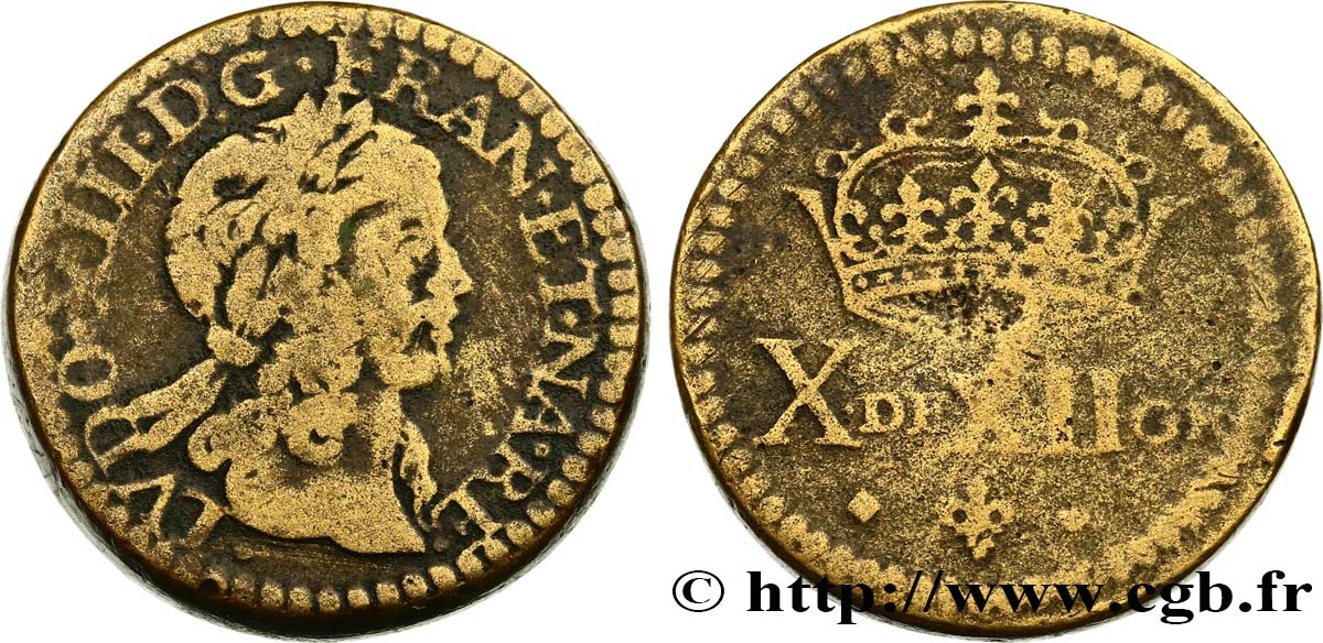 LOUIS XIII  Poids monétaire pour le double louis d’or de forme circulaire n.d.  BC