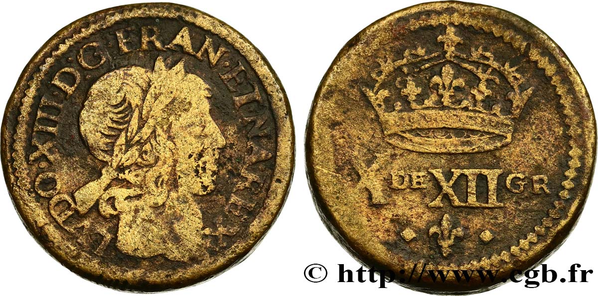 LOUIS XIII  Poids monétaire pour le double louis d’or de forme circulaire n.d.  MB