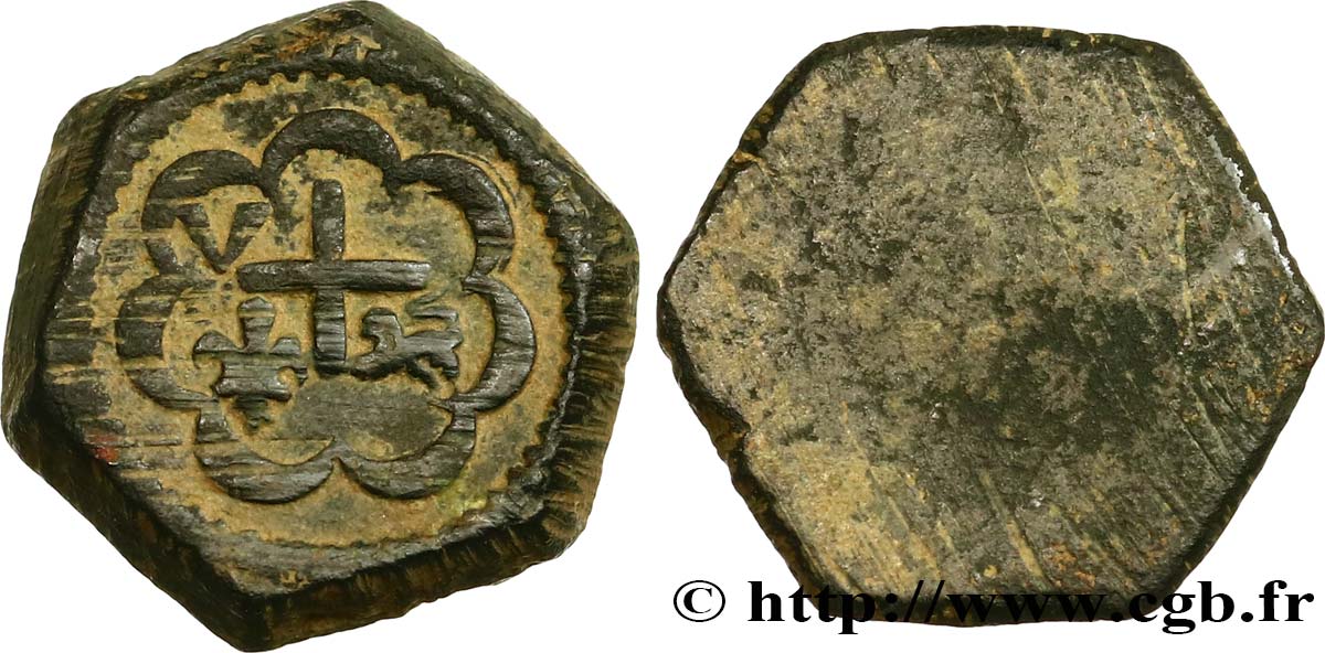 HENRY VI DE LANCASTRE - ROI DE FRANCE (1422-1453) - ROI D ANGLETERRE (1422-1461) et (1470-1471) Poids monétaire pour le salut d or n.d. Rouen TTB
