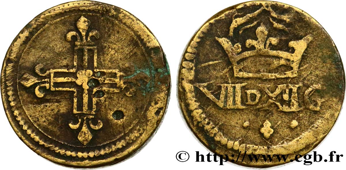 HENRI III TO LOUIS XIV - COIN WEIGHT Poids monétaire pour le quart d’écu n.d.  VF