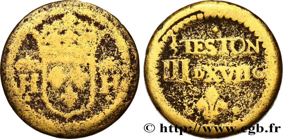 LOUIS XII TO HENRI III - COIN WEIGHT Poids monétaire pour le demi-teston n.d.  VG
