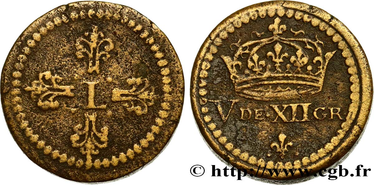 LOUIS XIII  Poids monétaire pour le demi-franc de forme circulaire n.d.  XF