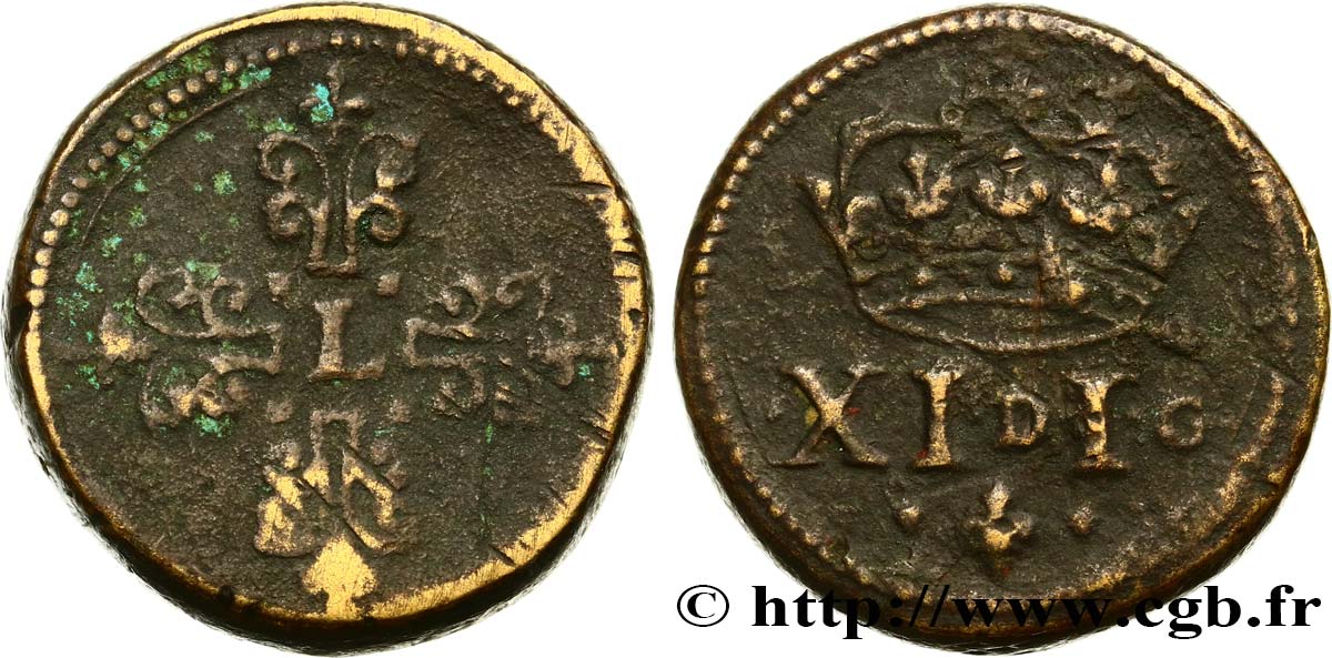 LOUIS XIII LE JUSTE Poids monétaire pour le franc de forme circulaire n.d.  TB