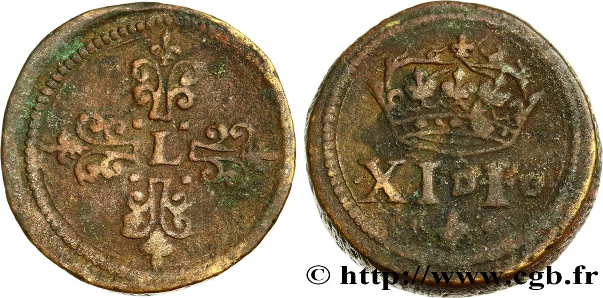 LOUIS XIII  Poids monétaire pour le franc de forme circulaire n.d.  MB