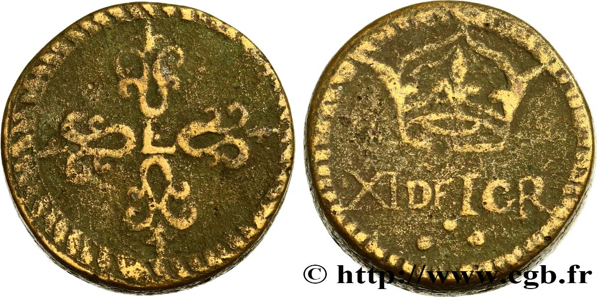 LOUIS XIII  Poids monétaire pour le franc de forme circulaire n.d.  BC