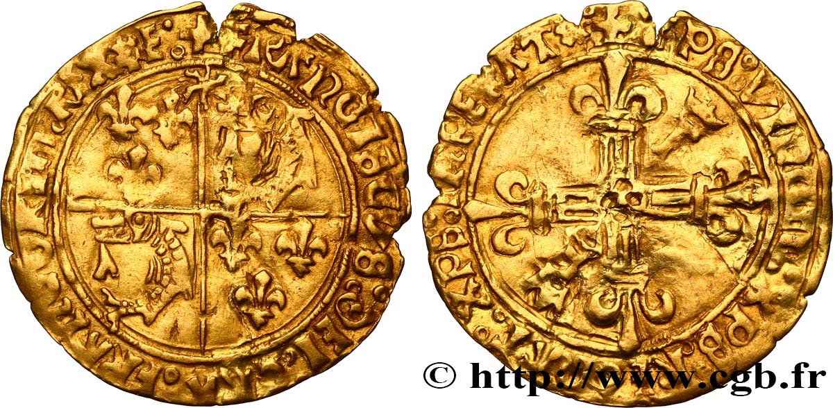FRANCOIS I Écu d or au soleil du Dauphiné, 2e type 21/07/1519 Grenoble VF
