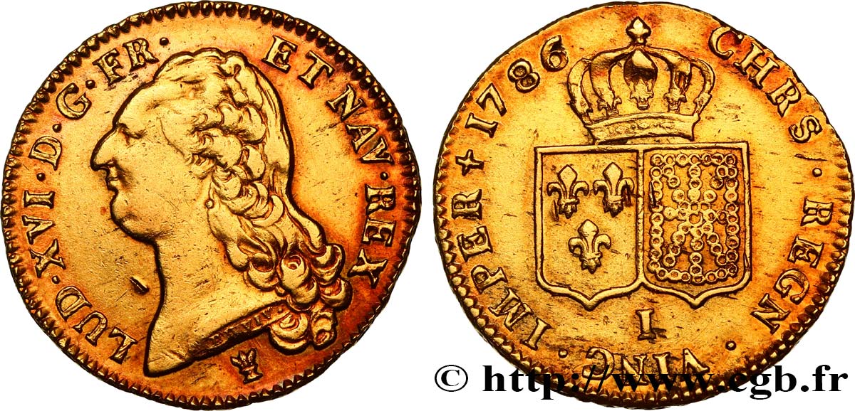 LOUIS XVI Double louis d’or aux écus accolés 1786 Limoges XF/AU