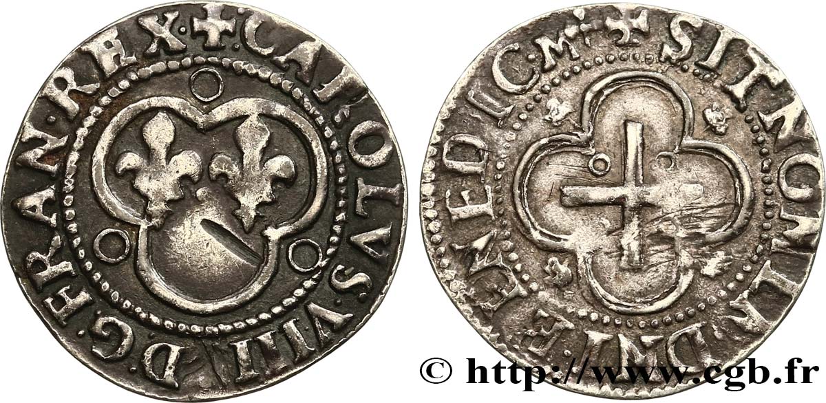 CHARLES IX Essai du denier tournois en argent n.d. Lyon SS