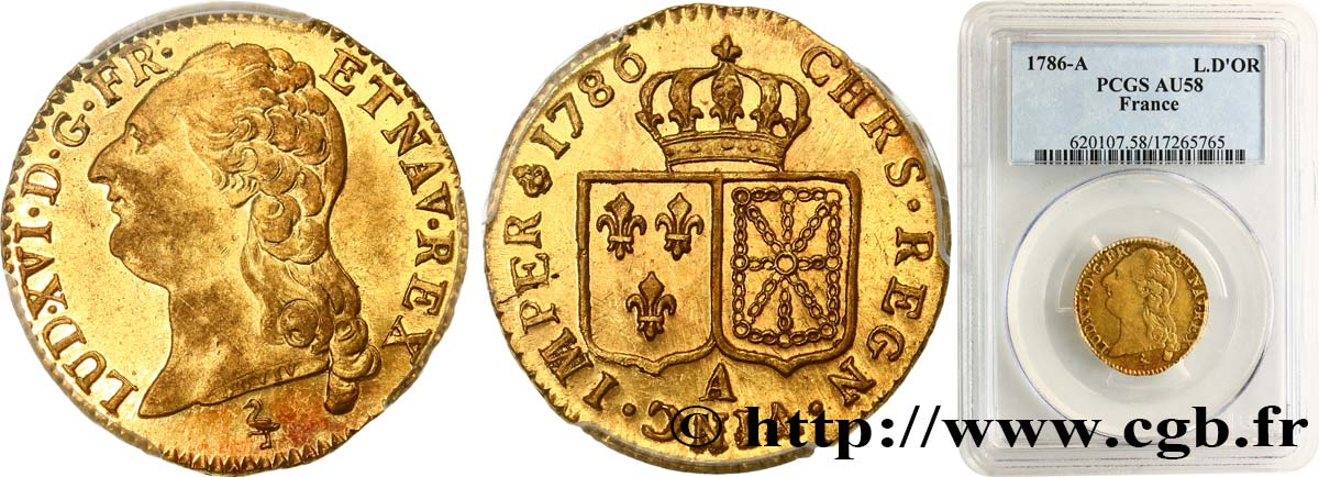 LOUIS XVI Louis d or aux écus accolés 1786 Paris SUP58