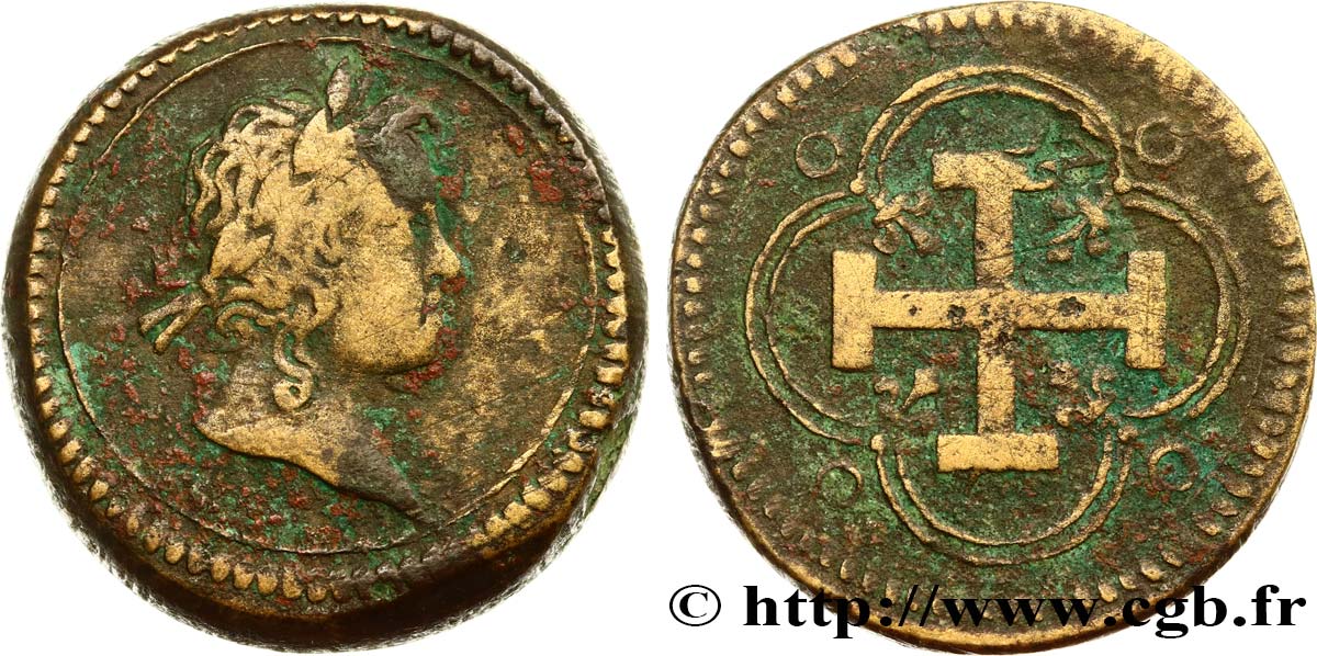 LOUIS XIII AND LOUIS XIV - COIN WEIGHT Poids monétaire pour le double louis d’or aux huit L n.d.  VF