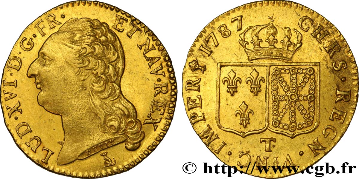 LOUIS XVI Louis d or aux écus accolés 1787 Nantes q.SPL/SPL