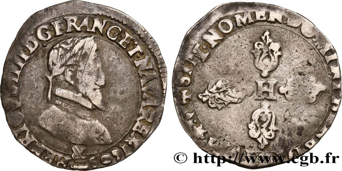 HENRY IV Demi-franc 1603 Aix-en-Provence q.BB