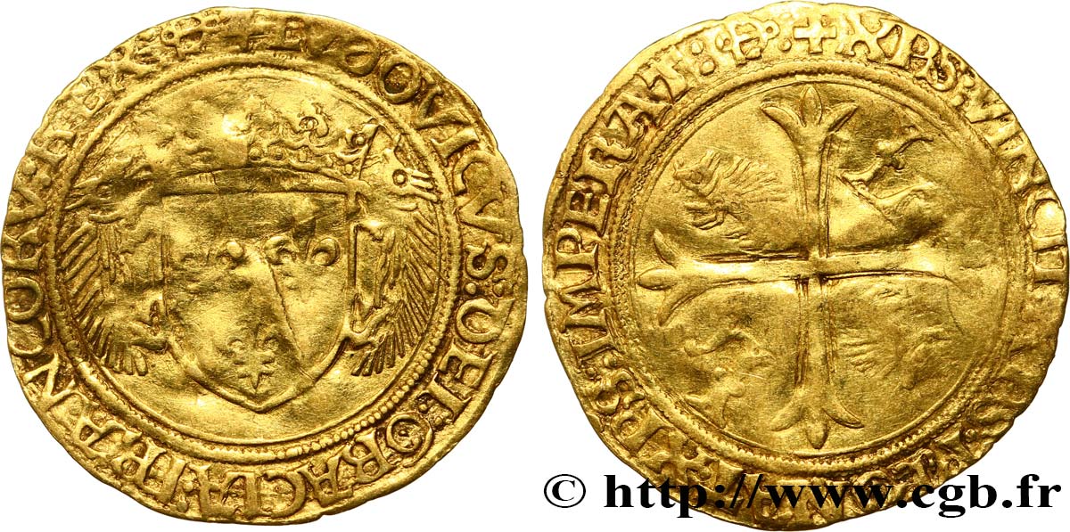 LOUIS XII  Écu d or aux porcs-épics 19/11/1507 Bayonne BC+