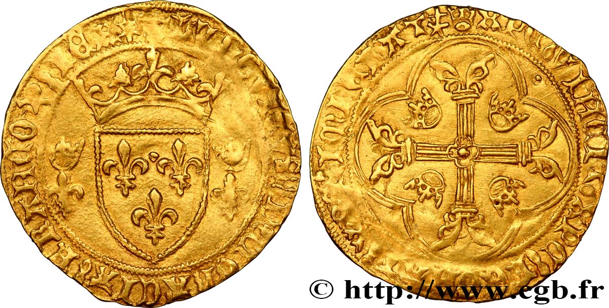 LOUIS XI THE  CAUTIOUS  Écu d or à la couronne ou écu neuf n.d. Montpellier XF