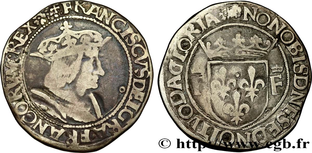 FRANÇOIS IER LE RESTAURATEUR DES LETTRES Teston, 13e type n.d. Lyon TB+
