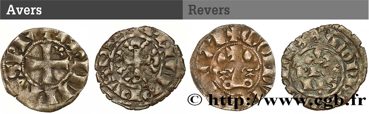 PHILIPPE IV LE BEL Lot de 2 monnaies royales n.d. s.l. TB