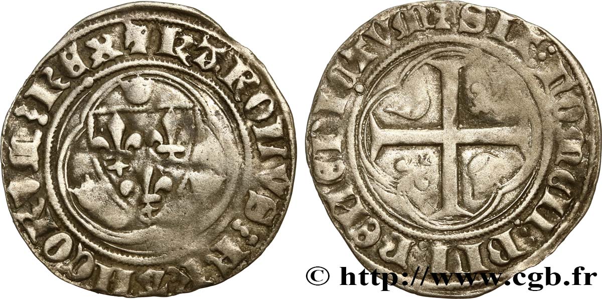 CHARLES VII LE VICTORIEUX Blanc à la couronne n.d. Paris TB+