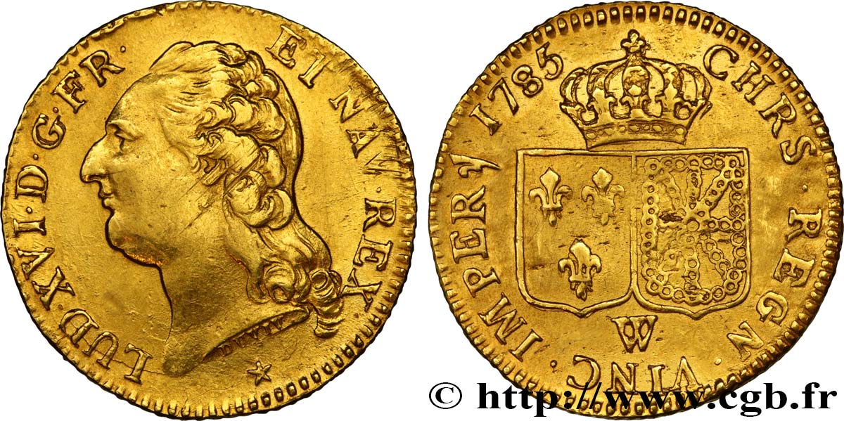 LOUIS XVI Louis d or dit  aux écus accolés  1785 Lille TTB+/TTB