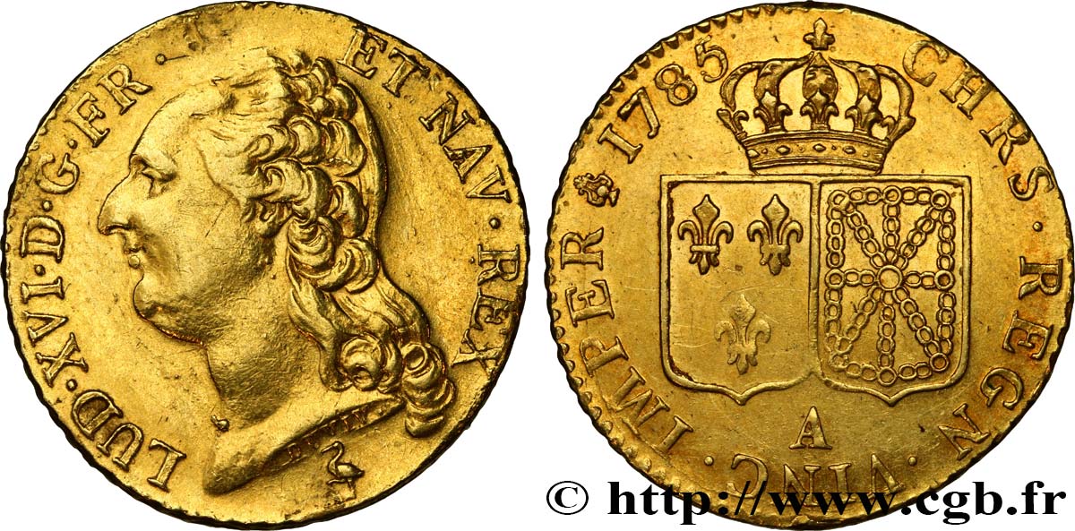 LOUIS XVI Louis d or dit  aux écus accolés  1785 Paris fVZ/VZ