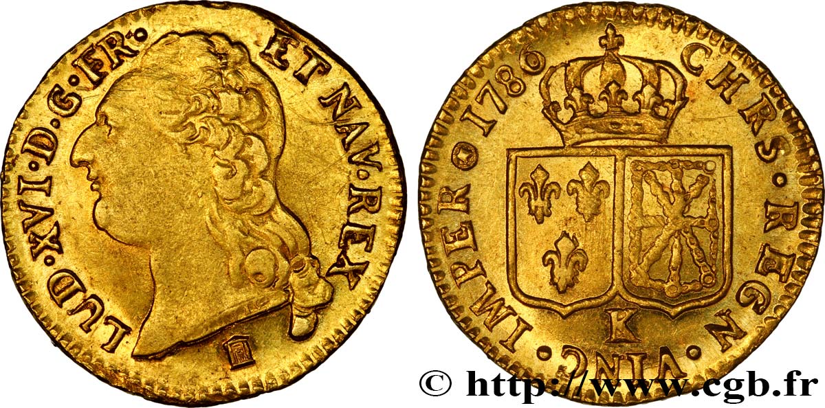 LOUIS XVI Louis d or aux écus accolés 1786 Bordeaux AU/MS