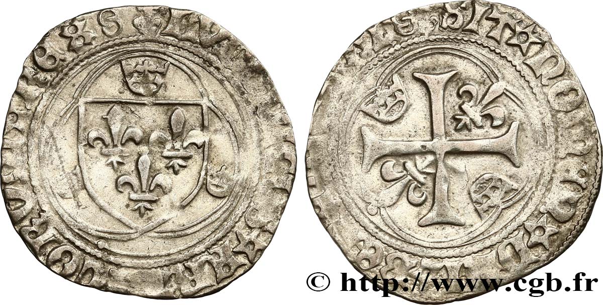 LOUIS XII  Douzain ou grand blanc à la couronne n.d. Troyes q.BB
