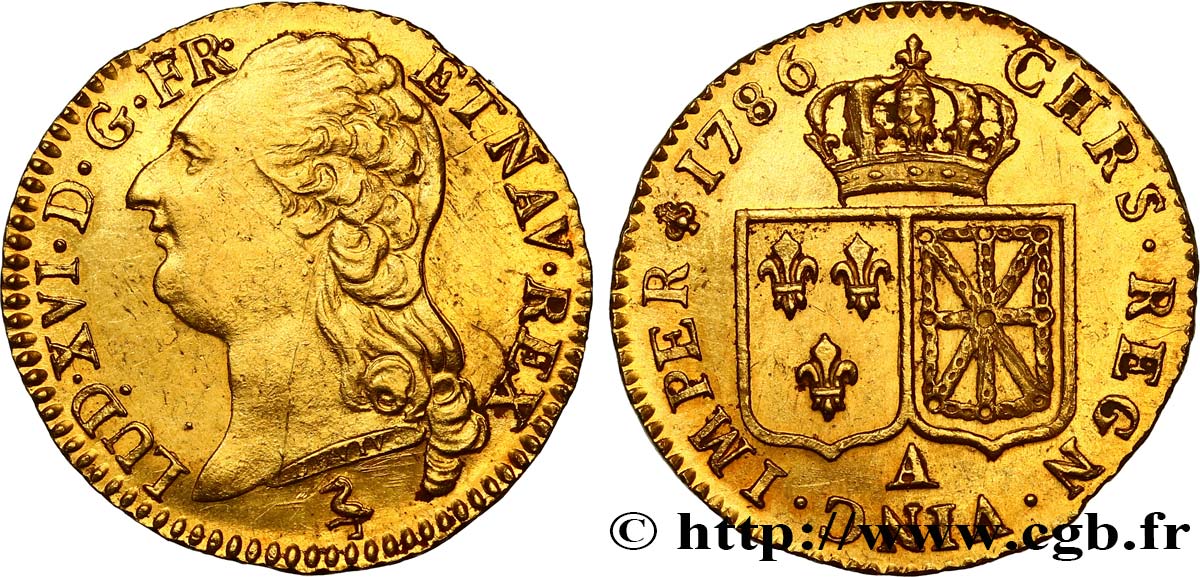 LOUIS XVI Louis d or aux écus accolés 1786 Paris SUP/SPL