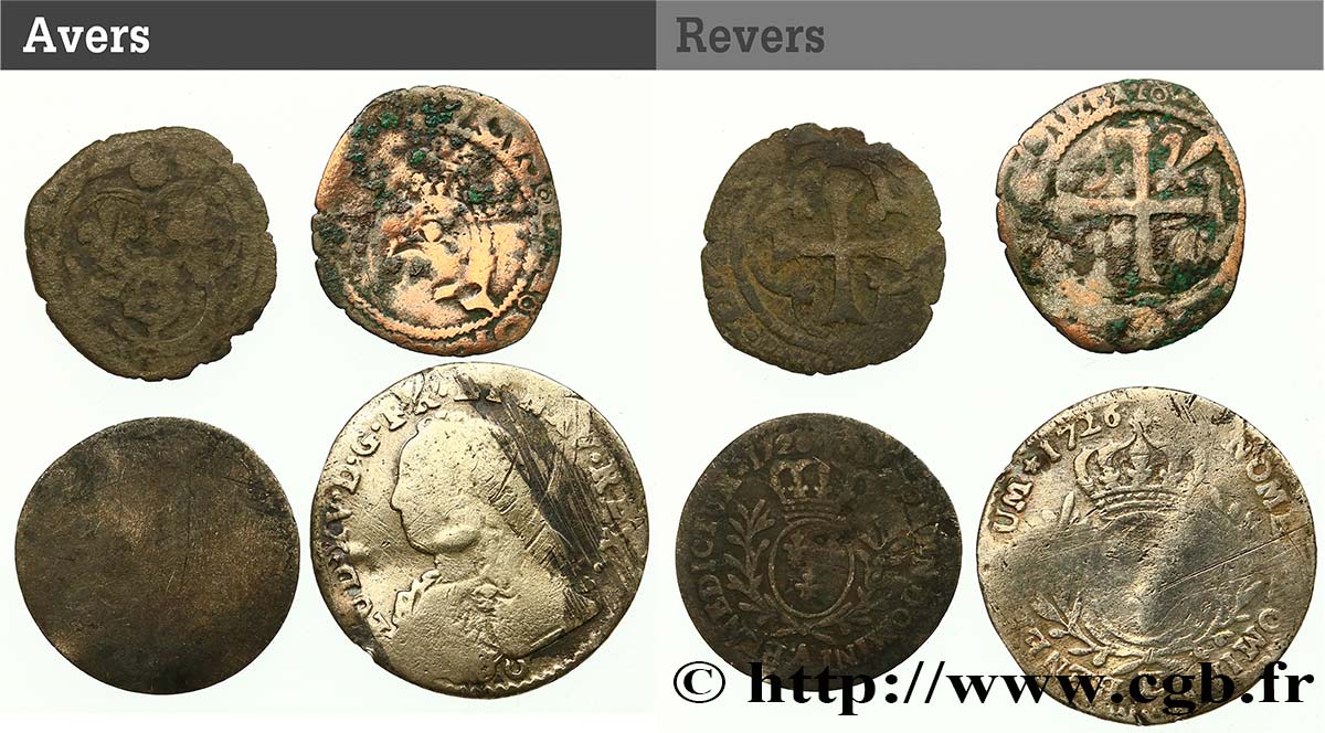 LOTES Lot de 4 monnaies royales  n.d. s.l. RC+