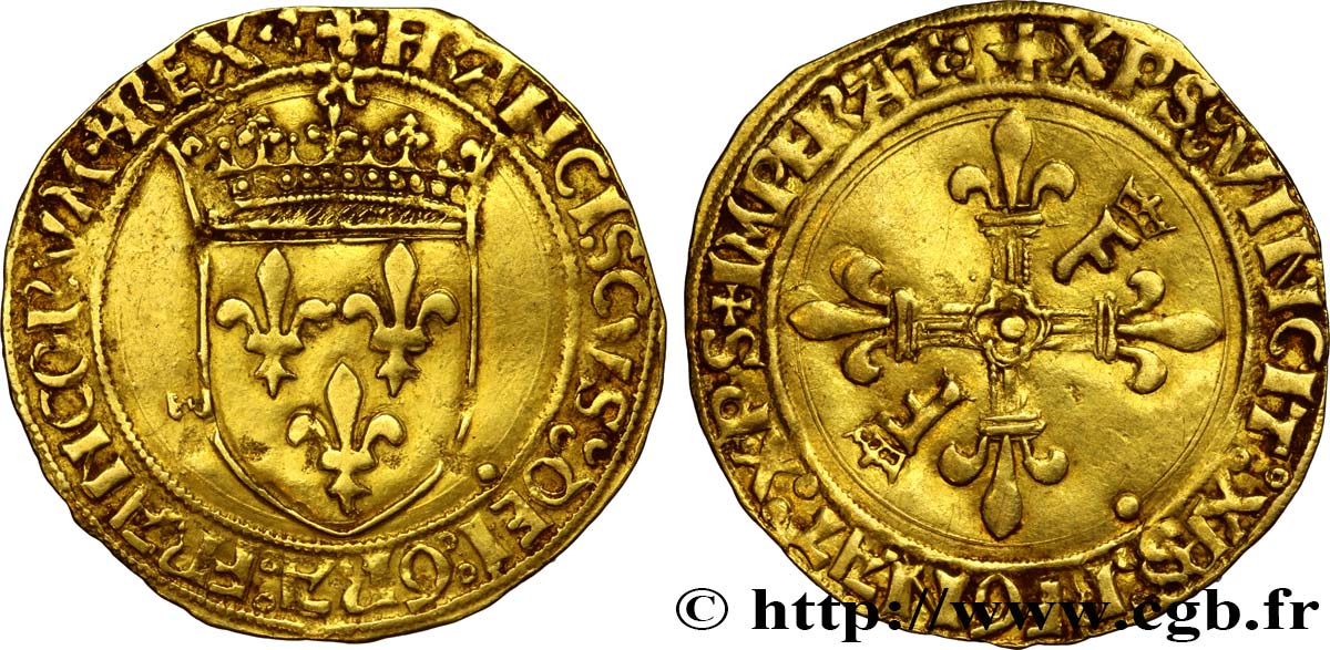 FRANCOIS I Écu d or au soleil, 2e type 23/01/1515 Lyon q.SPL