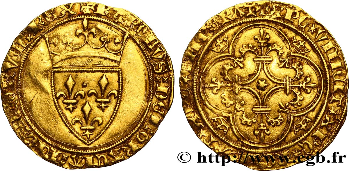 CHARLES VI LE FOU OU LE BIEN AIMÉ Écu d&nbsp;or à la couronne n.d. Tournai TTB
