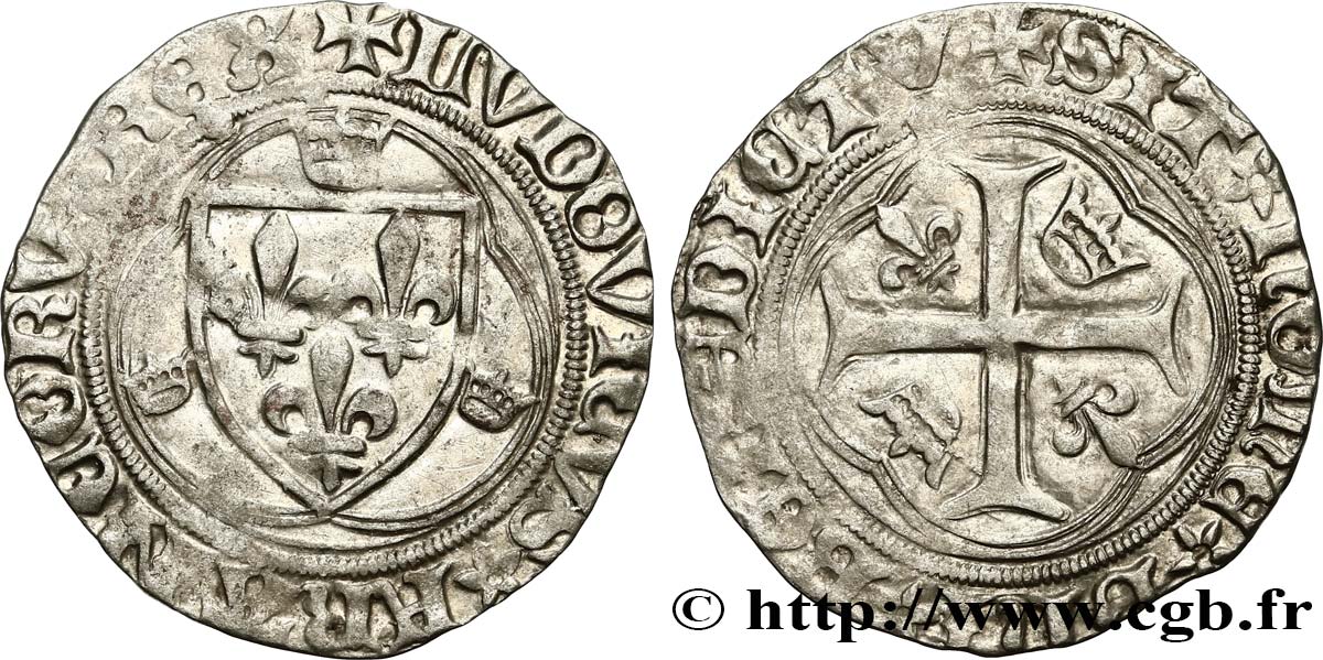 LOUIS XI LE PRUDENT Blanc à la couronne n.d. Saint-Lô TTB
